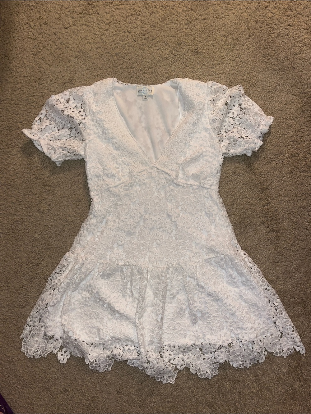 Franco Sarto White Lace Midi Dress